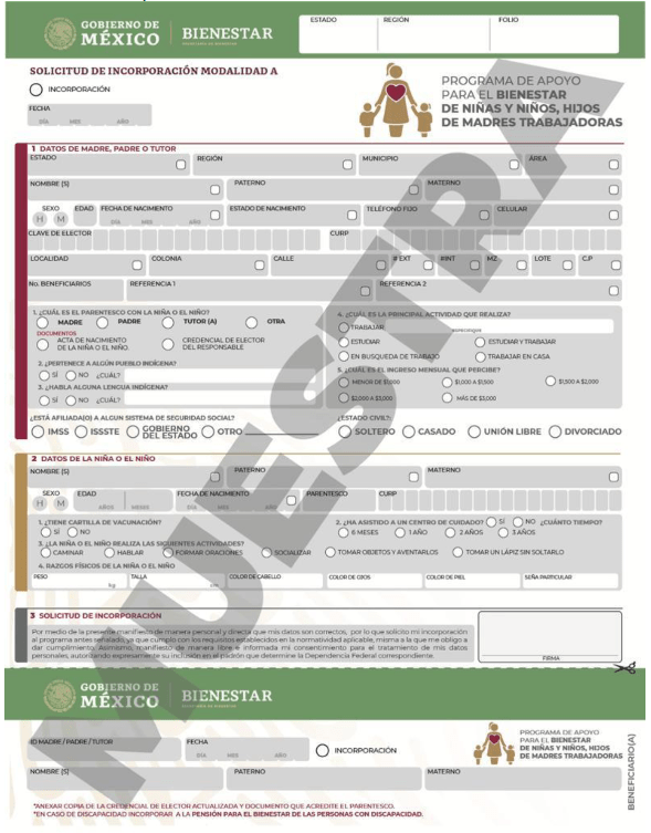 solicitud de incorporacion al programa