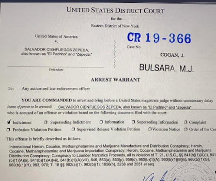 ORDEN DE ARRESTO DE LA CORTE DE DISTRITO DE USA. 1 orden de arresto de salvador cienfuegos zepeda