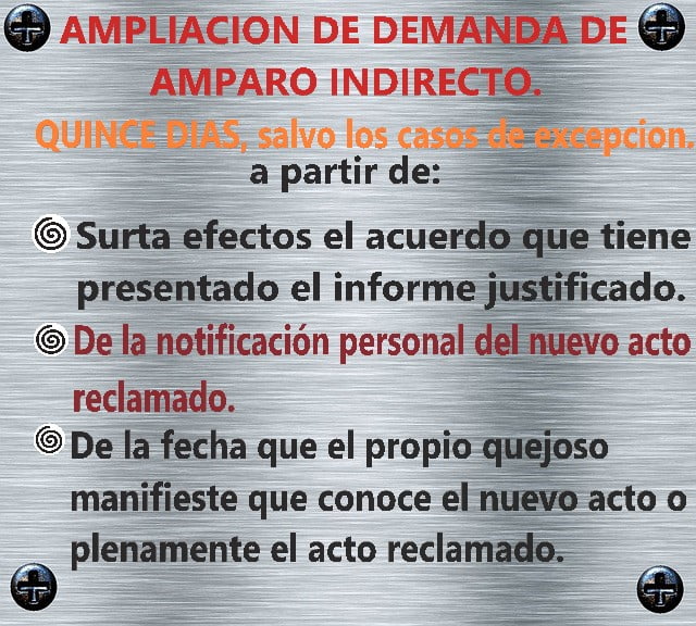 termino para la ampliación de demanda de amparo