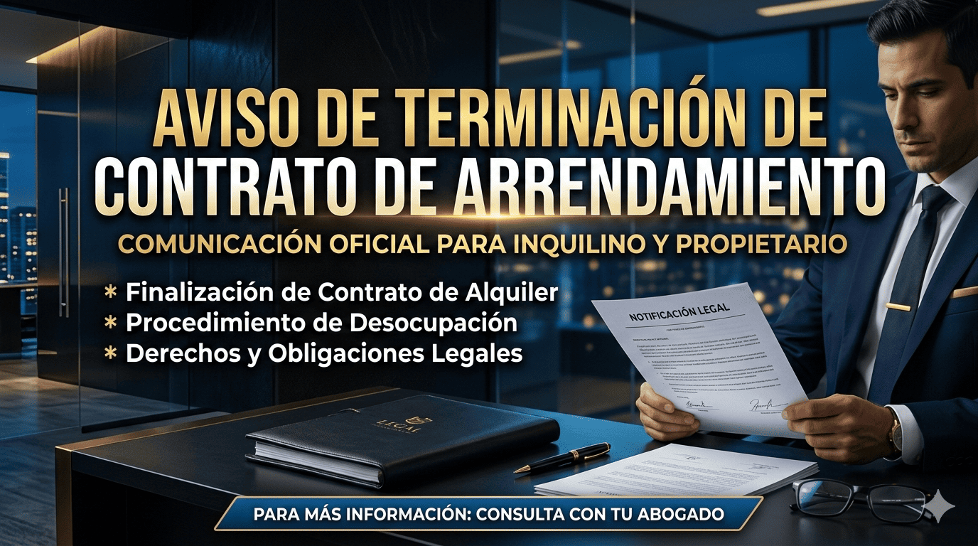 aviso de terminación de contrato de arrendamiento