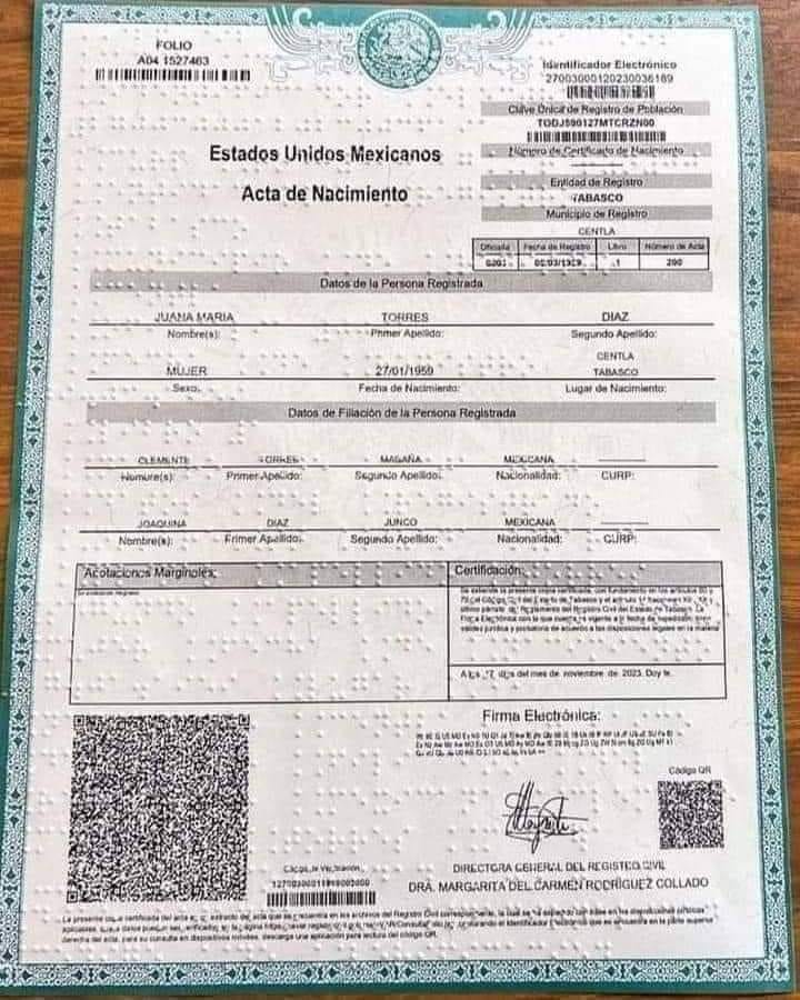 ACTA DE NACIMIENTO EN BRAILLE 2 acta de nacimiento en braille